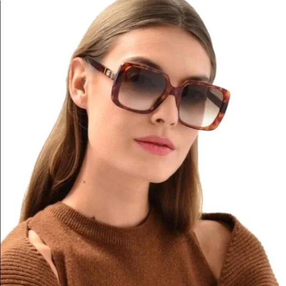 Havana Gold Gg0632s 002 Oversize Square Sunglasses display picture 1